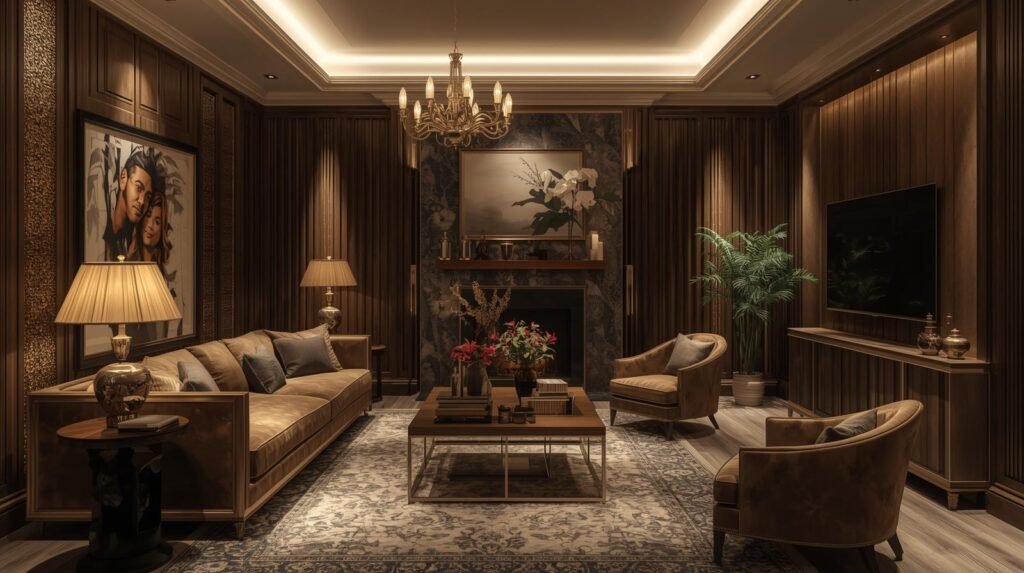 Small living room ideas with layered lighting for expensive